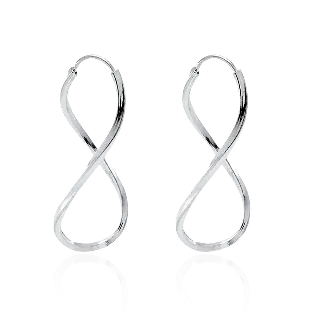 Brinco de prata 925 infinito fio quadrado Tamanho: 5cm