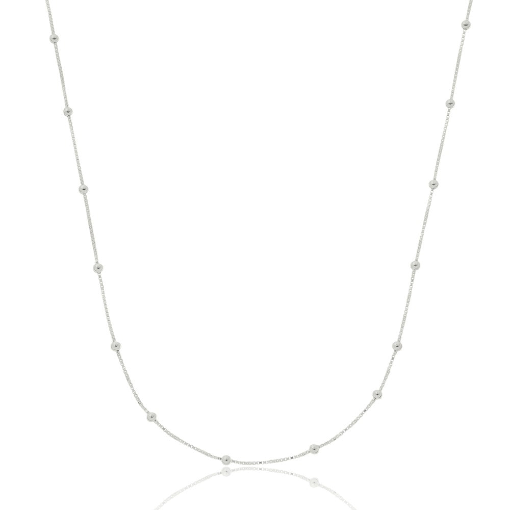 Colar de prata 925 bolinha veneziana Tamanho 60cm