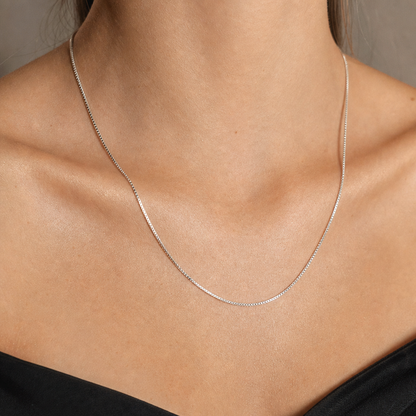 Colar de prata 925 box chain 8l v22 Tamanho: 50cm Cor: Prata