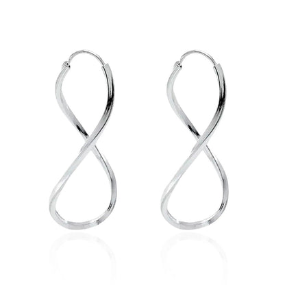 Brinco de prata 925 infinito fio quadrado Tamanho: 5cm