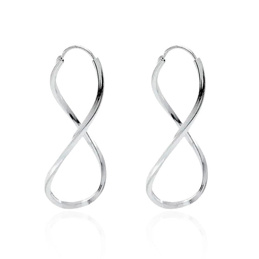 Brinco de prata 925 infinito fio quadrado Tamanho: 5cm