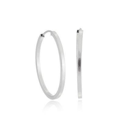 Brinco Argolas pequenas de prata 925 redonda fio quadrado Tamanho: 1cm