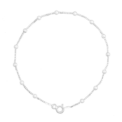 Pulseira Feminina Bolinhas Prata 925 18cm · Amago Tamanho: 18cm