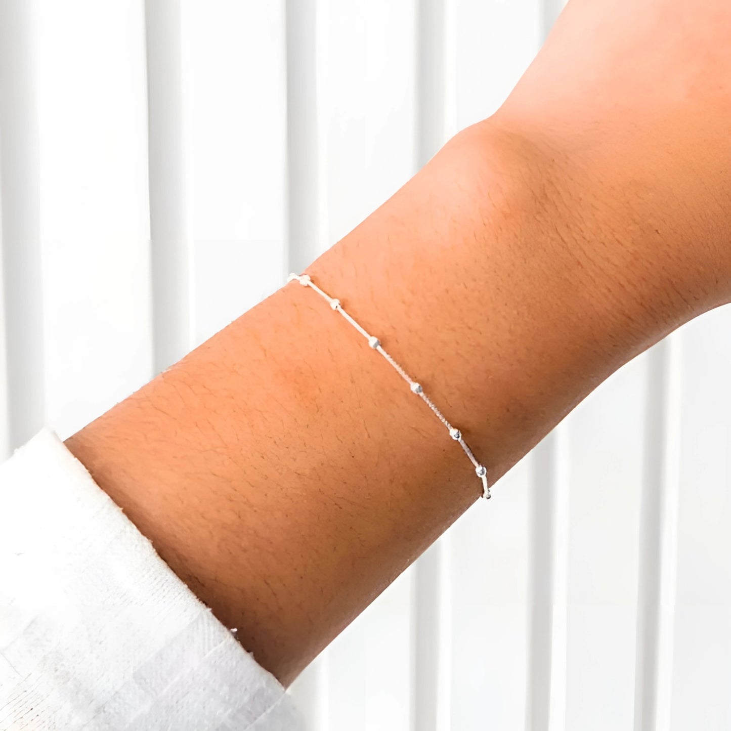Pulseira Feminina Bolinhas Prata 925 18cm · Amago Tamanho: 18cm